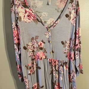 Dusty Violet floral tunic